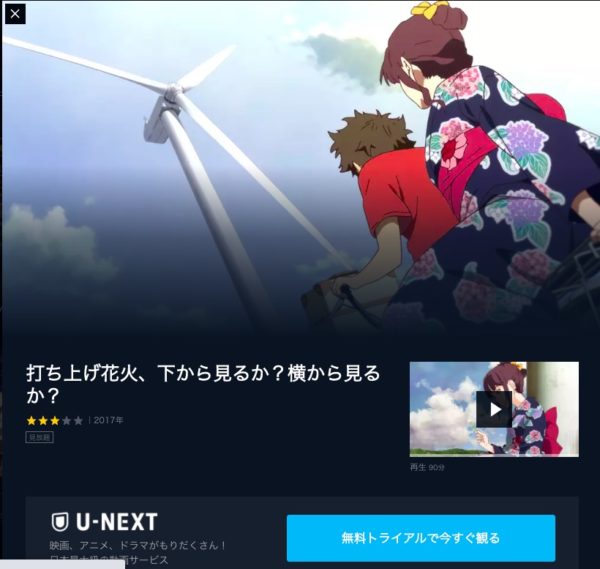 打ち上げ花火 下から見るか 横から見るか 動画の無料フル視聴はココ Netflixで配信 Dailymotion Pandoraも調査